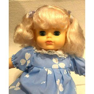 HK City Toys FTY LTD Doll, Blonde Hair, Blue Eyes, 4 outfits, Comb Brush and Rol